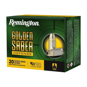 ington Ammunition R21369 Golden Saber Defense 10mm Auto 180 GRBrass Jacket Hollow Point 20 Per Box Ammo