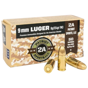riot Sports LLC P9MM124F 9mm Luger 124 GRFull Metal Jacket 50 Per Box Ammo
