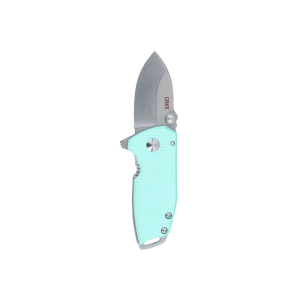 CRKT 2485B Squid Compact 1.75\" Folding Drop Point Plain Stonewashed D2 Steel Blade, Blue G10/SS Handle - Columbia River Knife