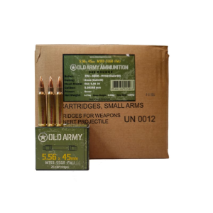 Old Army Ammo Brand 5.56 Nato M193 55 Gr. FMJ Brass Boxer Non-Corrosive 540 Rd Case New Production Made By ATS To Nato Army Brand 5.56 Nato M193 55 Gr. FMJ Brass Boxer Non-Corrosive 540 Rd Case New Production Made By ATS To Nato Ammo