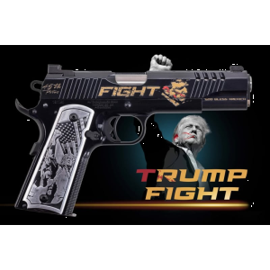 Auto Ordnance 1911TCAC18 LIMITED EDITION Trump FIGHT 1911, Semi-Auto, 45 ACP, 5\" Match Grade Barrel, 7+1 Capacity, Skeletonized Trigger, Graphite Black