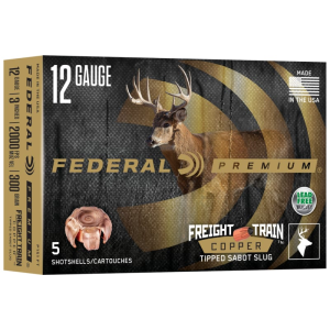 eral Premium Freight Train 12 Gauge 3 300gr Tipped Copper Sabot Slug 5rd Box Ammo