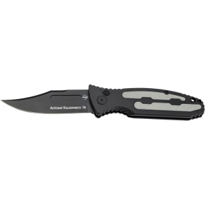 Boker 01KALS136 Kalashnikov 3.35\" Clip Point Plain Black D2 Steel Blade Black/Gray Aluminum Handle