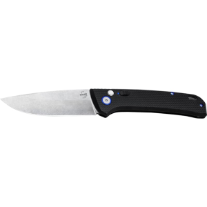 Boker 01BO920 FRND 3.35\" Drop Point Plain Stonewashed D2 Steel Blade 4.52\" Black Grivory Handle