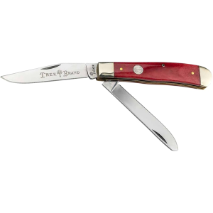 Boker 110830 Trapper Plain D2 Steel Blade Smooth Red Bone Bone Handle