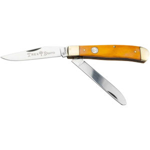Boker 110835 Trapper Traditional Clip Point/Spey Plain D2 Steel Blade Smooth Yellow Bone Handle