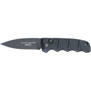 Boker 01KALS99 Kalashnikov Pocket 3.35\" Plain D2 Steel Blade Black Aluminum Handle