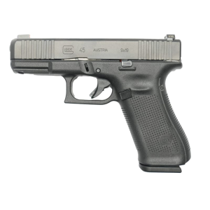 Glock USED Glock 45 Gen 5 Semi-Auto 9x19mm Pistol, 4.02\" Barrel, 1 - 17 Rd Mags, Front & Rear Serrations, nDLC Finish, Excellent Condition - $399.99 at Classic Firearms