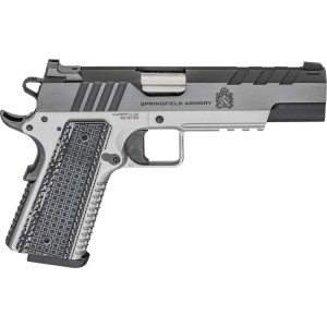 Springfield Springfield Armory PX9219L 1911 Emissary 5\" 9+1 Stainless Steel Frame Blued Carbon Steel with Tri-Top Cut Slide Black VZ Thin-Line G10 Grip Fiber Optic Front Sight Includes 2 Mags - $870.02 at Classic Firearms