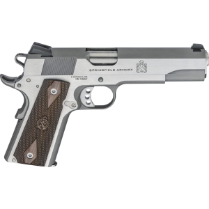 Springfield Springfield Armory PX9420S 1911 Garrison 5\" 7+1 Stainless Steel Frame & Slide Thin-Line Wood with Double-Diamond Pattern Grip - $772.77 at Classic Firearms
