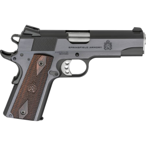 Springfield Springfield Armory PX9418 1911 Garrison 7+1 4.25\" Stainless Match Grade Barrel, Blued Serrated Carbon Steel Slide & Frame w/Beavertail, Thinline Wood Grip - $699.99 at Classic Firearms