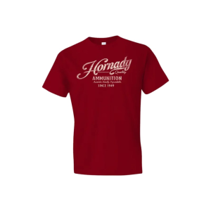 Hornady Gear 31872 Vintage Script Red Cotton Semi-Fitted Medium - Hornady