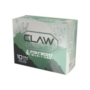 t Scott Munitions Claw Defense 10mm 190gr Solid Copper Flat Nose 20rd Box Ammo