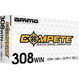 o Inc Compete 308Win 168 GR Open Tip Match 20 Per Box Ammo