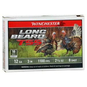 chester Long Beard TSS 12 Gauge 3 2-3/8 Oz 1100 FPS #8 TSS Tungsten Shot 5 Rounds Black Plastic Hulls Ammo