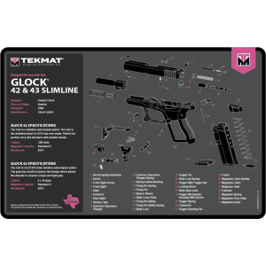 Tekmat TEKR17GLOCKG3PNK Glock Gen 3 cleaning mat pink rubber 11x17