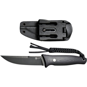 Civivi Knives C19046-3 Tamashii 4.07\" Fixed Straight Back Plain Black Stonewashed D2 Steel Blade, 4.73\" Black Textured G10 Handle