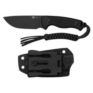 Civivi Knives C23094-1 Timberbark 3.20\" Fixed Drop Point Plain Black Stonewashed 14C28N Steel Blade, 3.69\" Black Textured G10 Handle