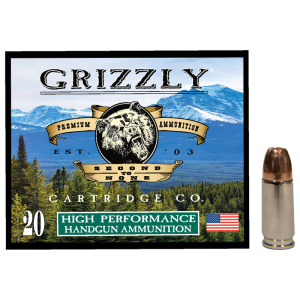 Grizzly Ammo GC9MM2 9mm 124gr Jacketed Hollow Point 20 Rounds Brass Case zzly GC9MM2 9mm 124gr Jacketed Hollow Point 20 Rounds Brass Case Ammo