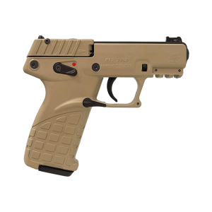 Kel-Tec Kel-Tec P17DS P17 Compact Frame 16+1 3.80\" Black Steel Threaded Barrel, Desert Tan Serrated Slide Desert Tan Polymer Frame w/Picatinny Rail, Textured Grip Ambidextrous - $210.66 at Classic Firearms