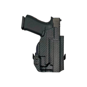 Rounded Gear GLKG4348TLR7CFRHOWBPDL Paddle Holster OWB Black Carbon Fiber Kydex Fits Glock 43/48 Right Hand - Rounded Gear