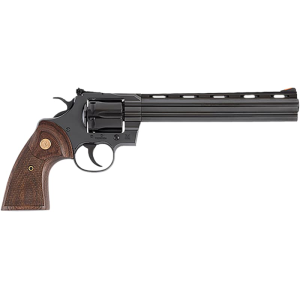 Colt Defense Colt PYTHONBP8WTS Python #6 Shot 8\" Blued Carbon Steel Vent Rib Barrel, Cylinder & Frame, Wood Grip, Exposed Hammer Revolver - $1329.99 at Classic Firearms