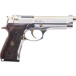 Derya Firearms 10L.MELIK9.NG.TR Melik 10+1 4.90\" Gold TiN Steel Barrel, Black Melonite Serrated Steel Slide, Black Aluminum Frame, Black Polymer Grip - Derya Arms