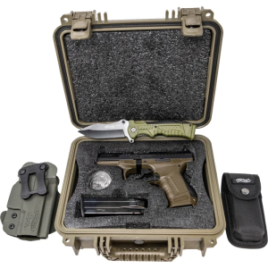 Walther Walther P99 AS Final Edition Collectors Edition, Semi-Automatic 9x19mm Pistol, 4\" Barrel, (2) 15rd Magazines, ODG Knife & Holster, Challenge Coin - ODG/Black - 2874172CS - $649.99 at Classic Firearms