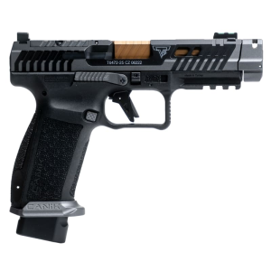Canik Canik TTI Combat Smoke 9mm 4.6\" Bronze Bbl, 21rd Semi-Auto Pistol, Fluted, Compensated, Two-Tone Black/Smoke, Designed W / Taran Tactical Innovations - $949.99 at Classic Firearms