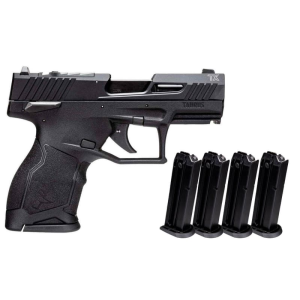 Taurus Taurus 1-TX22331-5X13 TX22 Compact Frame 13.1\"\\s3.60\" Black Non-Threaded Barrel, Black Serrated Slide, Black Polymer Frame w/Picatinny Rail, 5 Mags - $269.99 at Classic Firearms