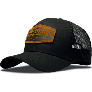 Hornady Trucker Cap, Black, Apparel, Cotton/Polyester, 6-Panel, Curved Bill. - Hornady