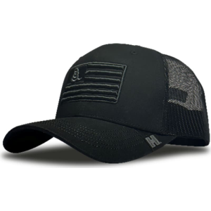 Hornady Trucker Cap Black Gadsden Flag Cotton/Polyester Adjustable Velcro Closure Mid-Crown Curved Bill. - Hornady