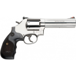 Smith & Wesson Smith & Wesson 150854 686 Plus Magazine DA/SA .357 5\" 7 Wood Stainless Revolver - $985.50 at Classic Firearms