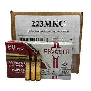 Fiocchi 223MKC Hyperformance 223 Rem 69 gr Sierra MatchKing Hollow Point Boat-Tail - 200rd Case - Fiocchi Ammunition
