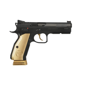 Cz Usa CZ Shadow 2 Gold Digger 91242 Pistol, 9mm, 4.89\" Barrel, 19+1, DA/SA, Optics-Ready, Gold Brass Grips - $1633.32 at Classic Firearms