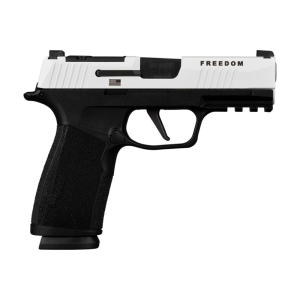 Sig Sauer Sig Sauer P365 XMACRO Freedom 365XCA-9-TWXR3-TP Pistol 9mm 3.7\" 17+1 Striker Optics-Ready White Cerakote/Engraved. - $712.38 at Classic Firearms