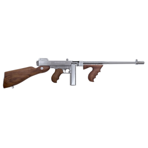 Auto Ordnance T150DCR Thompson 1927A1 Deluxe .45 ACP 16.5\" Barrel 50rd Semi-Auto Rifle, Hard Chrome Plated - Includes 20rd Stick Mag & 50rd Drum