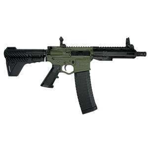 ATI Alpha Maxx Semi-Auto AR-15 Pistol,5.56 Nato/.223 Rem, 7.5\" Bbl, 7\" M-LOK Rail, 1-30 & 1-60 Rd Mag, Adjustable Brace, Flip Up Sights, Battlefield Green