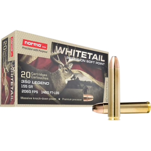 Norma Norma Whitetail 350 Legend 155gr Soft Point Brass Case 20rd - $30.11 at Classic Firearms