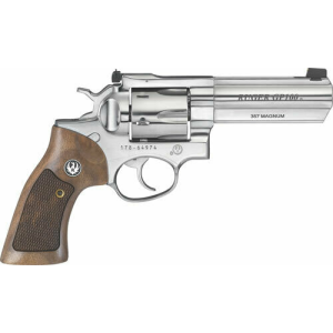 Ruger Ruger GP100 1777 Single/Double-Action Revolver 357 Magnum 4.20\" Stainless 6rd Hardwood Grips Gold Bead Front Sight - $1002.66 at Classic Firearms
