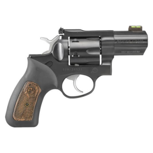 Ruger Ruger GP100 1790 Revolver .357 Magnum 2.5\" Barrel 6rd DA/SA Blued Rubber/Wood Insert Green HiViz Front Sight - $746.61 at Classic Firearms