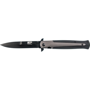 Smith & Wesson Knives 1085899 Smith & Wesson M&P 4\" Folding Spear Point Plain Stainless Steel Blade FRN Black/FDE Handle