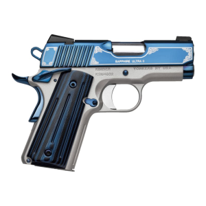 Kimber Kimber Sapphire Ultra II 3200362 Pistol 45 ACP 3\" Barrel 7+1 SA Bright Blue PVD Slide G10 Grips - $1889.79 at Classic Firearms