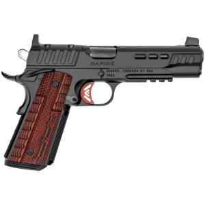 Kimber Kimber Rapide Heat OR 1911 3000453 Pistol 9mm 5\" 9+1 Semi-Auto Optics-Ready Black Red G10 Grips - $1305.58 at Classic Firearms