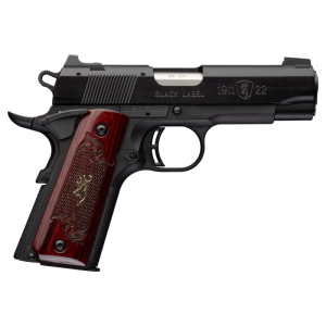 Browning Browning 1911-22 Black Label Medallion Compact Pistol .22 LR 3.63\" 10+1 SA Rosewood Grips - $719.99 at Classic Firearms