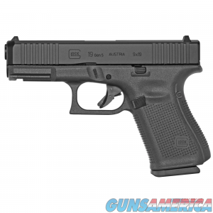 Glock G19 Gen5 9mm, 4.02" Barrel, Black nDLC Slide, Fixed Sights, 15rd image