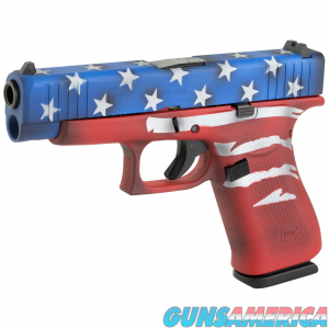 Glock, 48, Striker Fired, Semi-automatic, Polymer Frame Pistol, Compact, 9MM, 3.41" Barrel, US Flag Cerakote Finish image