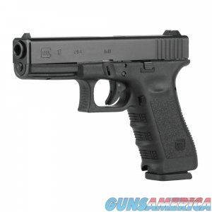 Glock, 17, Safe Action, Full Size, 9MM, 4.49" Barrel, Polymer Frame, Matte Finish, Fixed Sights, 17Rd, 2 Magazines image
