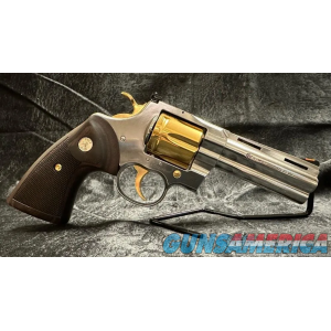 NEW IN BOX, COLT PYTHON, CUSTOM 24KT GOLD AND NICKEL, 4.25 INCH, 357 MAG image