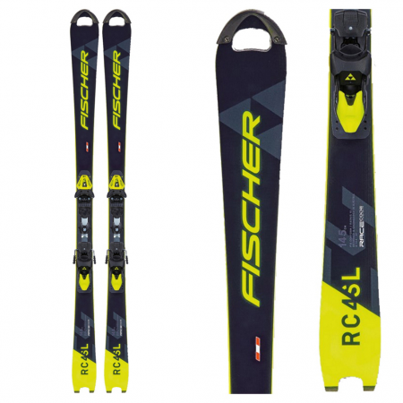 Fischer RC4 WC SL MO Plate Junior Race Skis with RC4 Z11 Freeflex Bindings